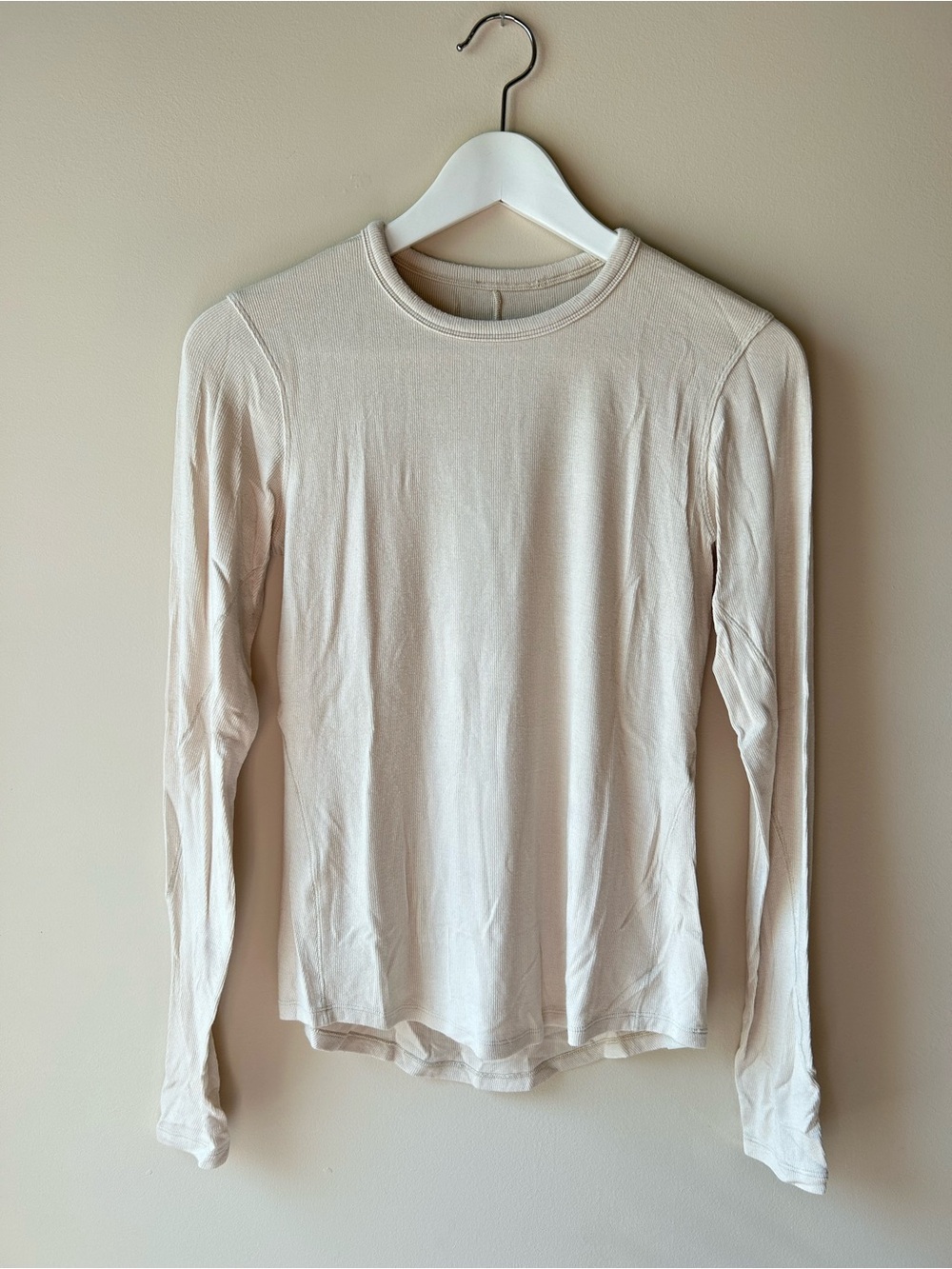 Women's Long Sleeve Soft Oatmeal Cream Casual Longsleeve